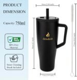 40 oz Black Stainless Steel Tumbler | 100% Leak Proof Tumbler With Lid And Straw | Travel Mug For Hot And Cold Drinks | Double Wall Vacuum Insulated Cup | Eco-Friendly Reusable Cup - Image 6