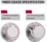 Water Bottle Pattern Kitchen Timer 60 Minute Visual Wind Up Timers Indoor Mechanical Timers with Magnetic Base Stainless Steel Timer for Home Cooking Time Management Tool - Image 9