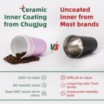 16 oz Travel Coffee Mug with Ceramic Coating, Leak-Proof Vacuum Insulated Coffee Tumbler with Lid, Reusable Double Wall Stainless Steel Travel Cup for Hot& Cold Drinks (Violet Dream) - Image 5