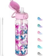 GOPPUS 17oz Kids Water Bottle for School -Straw, Leak-Proof Tritan Sports Bottle Time Marker Reusable for Girls Boys - Image 3