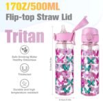 GOPPUS 17oz Kids Water Bottle for School -Straw, Leak-Proof Tritan Sports Bottle Time Marker Reusable for Girls Boys - Image 5