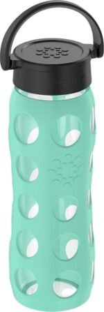 Lifefactory 22-Ounce BPA-Free Glass Water Bottle with Classic Cap and Protective Silicone Sleeve, Sea Green - Image 3