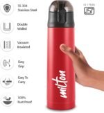MILTON New Crown 400 Thermosteel 24 Hours Hot and Cold Water Bottle, 350 ml, Red | Easy to Carry | Office, Hiking, Trekking, Travel, Gym, Home, Kitchen Bottle - Image 4
