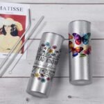 Glitter Sublimation Tumblers 20 Oz Skinny Straight, 8 Pack Sublimation Glitter Skinny Tumbler Blanks, Insulated Stainless Steel Tumbler, Silver - Image 4