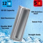 Glitter Sublimation Tumblers 20 Oz Skinny Straight, 8 Pack Sublimation Glitter Skinny Tumbler Blanks, Insulated Stainless Steel Tumbler, Silver - Image 7