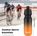QuiFit 32 oz water bottles 2-Pack, Squeeze Bottles BPA Free, Leak Proof, Reusable Sport Jug with Dust Cover, Fit Most Bike Holders, for Cycling (Black+Black Orange, 32 Ounces) - Image 5