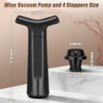 Wine Saver Vacuum Pump Set with 4 Reusable Wine Stoppers, Wine Bottle Preserver & Sealer, Keeps Wine Fresh Longer, Ergonomic Handle, Ideal Gift for Wine Lovers - Image 3