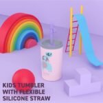 asobu Stainless Steel Kids Tumbler with Flexible Straw Lid | Insulated Water Bottle | Reusable Travel Cup 12 Ounce (Pink) - Image 4