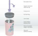asobu Stainless Steel Kids Tumbler with Flexible Straw Lid | Insulated Water Bottle | Reusable Travel Cup 12 Ounce (Pink) - Image 7