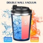 MEZMUT 12 oz Coffee Mug Tumbler Internal ceramic coating Stainless Steel Vacuum Tumbler Travel Mug Spill Proof with Lid Proof Thermos Cups for Hot and Cold Drink(Navy Blue) - Image 5