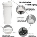 Glass Shaker Cup Odorless BPA Free– Glass Shaker Bottle for Protein 26oz Durable Borosilicate Glass, Leak-Proof & BPA-Free – Ideal for Creamy Protein Shakes, Smoothies & Workout Drinks (White) - Image 6