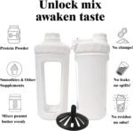 Glass Shaker Cup Odorless BPA Free– Glass Shaker Bottle for Protein 26oz Durable Borosilicate Glass, Leak-Proof & BPA-Free – Ideal for Creamy Protein Shakes, Smoothies & Workout Drinks (White) - Image 7