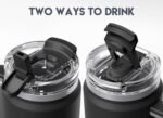 Meoky 32 oz Tumbler with Handle, Insulated Tumbler with Lid and Straw, Stainless Steel Travel Mug, Keeps Cold for 24 Hours, 100% Leak Proof, Fits in Car Cup Holder (Night) - Image 7