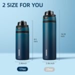 BJPKPK 17oz Insulated Water Bottle with 2-1 Straw Spout Lid, Stainless Steel Metal Water Bottles with Carry Handle, BPA Free, Leak-Proof, Fits in Car Cup Holder, Thermo for Sports,Sea - Image 5