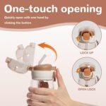 Kawaii Water Bottle Cute Capybara Water Bottle with Straw, Tritan BPA Free Plastic Water Bottles for Boys Girls School Outdoor, Travel, Camping, LeakProof, 17 oz - Image 7