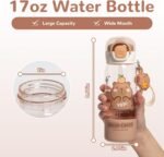Kawaii Water Bottle Cute Capybara Water Bottle with Straw, Tritan BPA Free Plastic Water Bottles for Boys Girls School Outdoor, Travel, Camping, LeakProof, 17 oz - Image 8