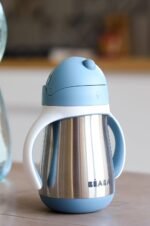 Beaba Stainless Steel Straw Sippy Cup, Insulated Toddler Cups Spill Proof with Removable Handles, Made with High Grade Stainless Steel, 8+ months, 8.5 oz (Rain) - Image 8