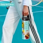 PYD Life 4 Pack Sublimation Water Bottle Blanks 30 OZ 900 ML Sports Wide Mouth Vacuum Insulated Straight Tumblers with Flip Straw and Portalbe Handle - Image 4