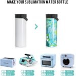 PYD Life 4 Pack Sublimation Water Bottle Blanks 30 OZ 900 ML Sports Wide Mouth Vacuum Insulated Straight Tumblers with Flip Straw and Portalbe Handle - Image 9