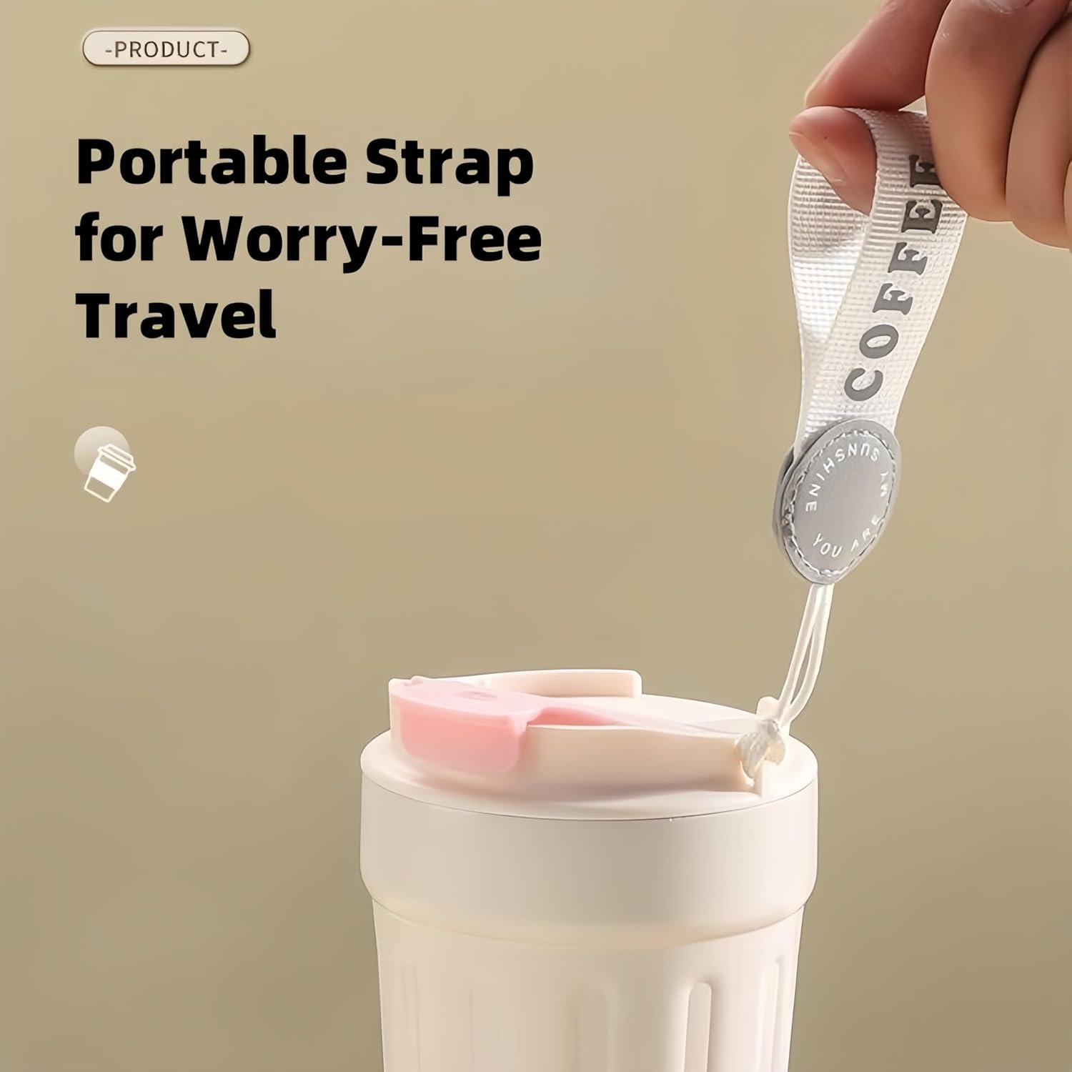 14oz Portable Vacuum - Insulated Coffee Mug with Ceramic Lining. Gradient Color. Carry - Cord. Leakproof. Easy to Clean. Good Heat Retention. For Coffee, Milk, Juice & Fruit Tea. (Pink) - Image 6