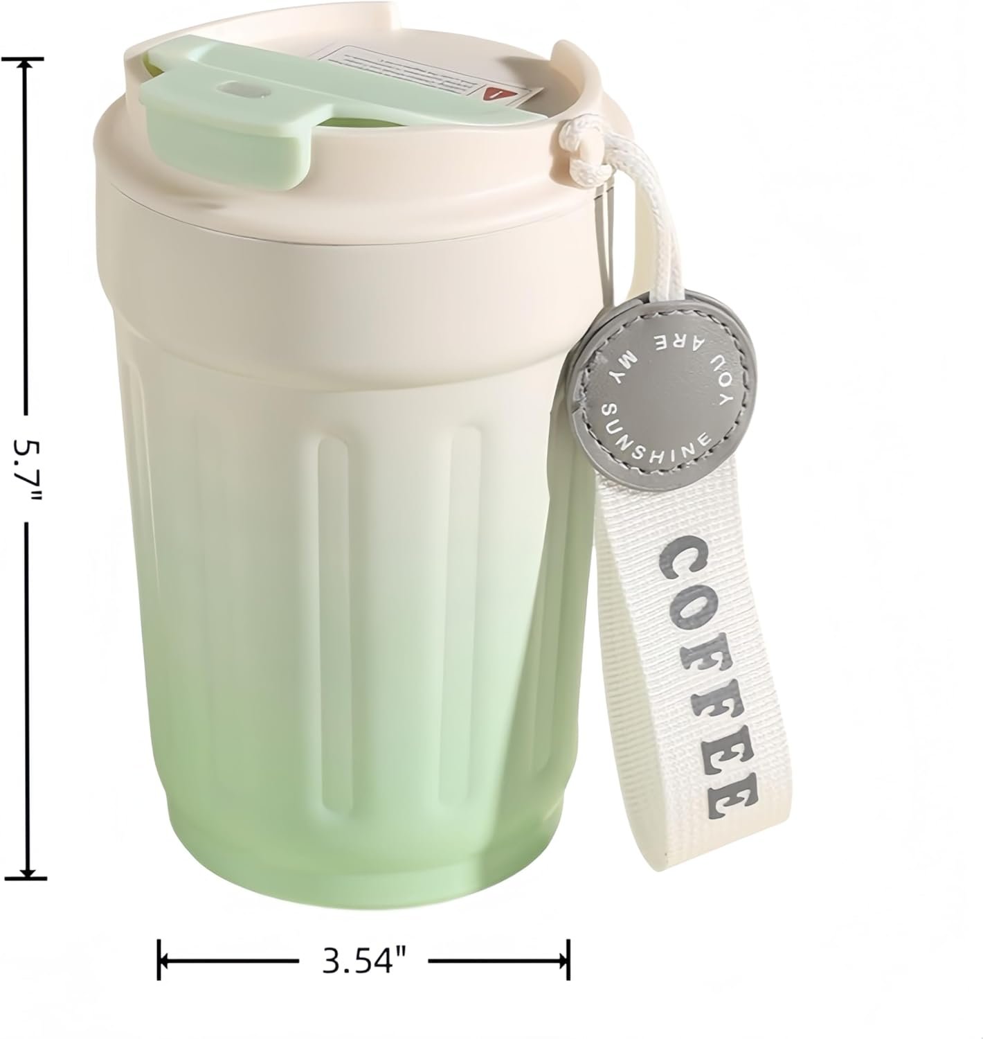 14oz Portable Vacuum - Insulated Coffee Mug with Ceramic Lining. Gradient Color. Carry - Cord. Leakproof. Easy to Clean. Good Heat Retention. For Coffee, Milk, Juice & Fruit Tea. (Pink) - Image 8