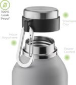 SIPX™ 20 oz Stainless Steel Insulated Water Bottle with Leakproof Lid & Carry Hook – Triple Insulated – Cold 24 Hours/Hot 12 Hours – Perfect for Gym, Work, Sports, Travel – Grey - Image 6