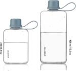 Portable Flat Water Bottle,BPA Free Reusable Tritan Plastic Travel Water Bottle Cup,Lightweight Leakproof Slim Water Bottles Fits Purse,Backpacking,Hiking (Blue, 8 oz) - Image 4