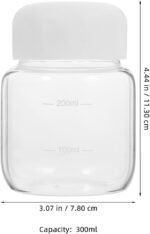 Luxshiny Borosilicate Glass Water Bottle 10 Oz Mini Clear Portable Drinking Jar for Juice Milk and Cold Beverages with Measurement Scale - Image 3