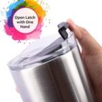 dscvr 2 Pcs Tumbler Replacement Lid Spill Proof, Shatter Resistant, Perfect Fit Lids Compatible with YETI Rambler, Ozark Trails,Fits Inside Diameter of 3.2 inch Tumbler (20 oz., Black) - Image 4