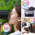 dscvr 2 Pcs Tumbler Replacement Lid Spill Proof, Shatter Resistant, Perfect Fit Lids Compatible with YETI Rambler, Ozark Trails,Fits Inside Diameter of 3.2 inch Tumbler (20 oz., Black) - Image 7