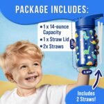 Stainless Steel 14 OZ Kids Water Bottle with Straw | BPA-Free Insulated Water Bottle with Leak-Proof Lid | Dinosaur Kids Water Bottle for School | Kids Stainless Steel Water Bottles - Image 6
