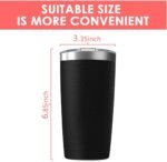 6 Pack 20oz Tumbler Vacuum Insulated Travel Mug with Lids, Stainless Steel Double Wall Bulk Cup for Home, Office, Outdoor Suitable for Vehicle Cup Holders(Black) - Image 4