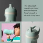 Tommee Tippee Insulated 9oz Sporty Spout Toddler Water Bottle, No Spill Sippy Cups for Toddlers 1-3, Two-Piece Valve Helps Stop Spills, BPA Free, Pink and Mint, Pack of 2 - Image 7