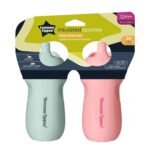 Tommee Tippee Insulated 9oz Sporty Spout Toddler Water Bottle, No Spill Sippy Cups for Toddlers 1-3, Two-Piece Valve Helps Stop Spills, BPA Free, Pink and Mint, Pack of 2 - Image 9