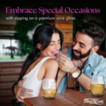 Floral Monogram Engraved Initial Letter Stemless Wine Glass 15 oz. Personalized Monogrammed Custom Gift (J) - Image 3