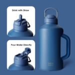 BOTTLE BOTTLE Insulated Water Bottle 64 oz with Straw and Dual-use Lid Stainless Steel Water Bottle for Men with Handle Vacuum Insulated jug for Workout Gym Soccer and Sports blue - Image 6