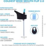 The Coldest Water Insulated Standard or Wide Mouth Size 2.0 - Hydro Sports Straw Cap Flip Top Lid - Multi Compatible with Standard Flask Mouth Size Stainless Steel Water Bottles - Image 5