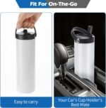 25 Pack Sublimation Tumblers Flat Edge Blanks Skinny Straight 20 oz, Stainless Steel Double Wall Insulated Sublimation Water Bottles with Portable Handle & Straw Lids for Heat Transfer, White - Image 5
