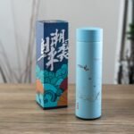 Urban Tokyo Vacuum Insulated Coffee Tea Travel Thermal Flask Water Bottle with Removable Strainer Featuring Elegant Asian Art Design 16.9 fl oz (Light Blue) - Image 5