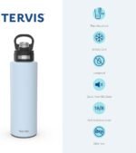 Tervis Powder Coated Stainless Steel Triple Walled Insulated Tumbler Travel Cup Keeps Drinks Cold, 40oz with High Performance Lid, Blue Moon - Image 4