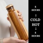 Premium Wooden Water Bottle – Eco-Friendly, Leak-Proof, Double Wall Insulated – Ideal for Gym, Yoga, Travel & Office Use – (Red Woden, 1000ml) - Image 3