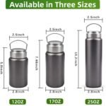 12oz Stainless Steel Vacuum Insulated Water Bottle, Keeps Drink Cold up to 24 Hours & Hot up to 12 Hours Leak Proof and Sweat Proof Large Capacity Wide Mouth Metal Bottle - Image 4
