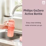 PHILIPS Water GoZero Active BPA-Free Water Bottle with Fitness Tap Water Filter, Sport Squeeze Water Bottle, Lightweight, Blue, 20 oz with Fitness Filter, RED - Image 3