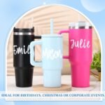 12 Sheets UV Dtf Cup Wrap Letters Custom Vinyl Name Decals Personalized 14-40 oz Tumbler Waterproof Letter Monogram Stickers for Tumbler Cups Beach Water Bottle DIY Crafts (White) - Image 7