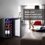 Beverage Refrigerator and Cooler Constant Temperature Wine Cabinet Beer Fridge with Digital Temperature Display LED Light Water Cooler Dispenser Wine Cooler (Capacity: 16/18 Bottles) - Image 5
