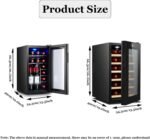 Beverage Refrigerator and Cooler Constant Temperature Wine Cabinet Beer Fridge with Digital Temperature Display LED Light Water Cooler Dispenser Wine Cooler (Capacity: 16/18 Bottles) - Image 8