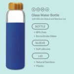 SOMA BPA-Free Glass Water Bottle with Silicone Sleeve, Sapphire, 17oz - Image 3