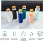 SOMA BPA-Free Glass Water Bottle with Silicone Sleeve, Sapphire, 17oz - Image 4