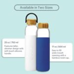 SOMA BPA-Free Glass Water Bottle with Silicone Sleeve, Sapphire, 17oz - Image 5