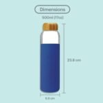 SOMA BPA-Free Glass Water Bottle with Silicone Sleeve, Sapphire, 17oz - Image 7